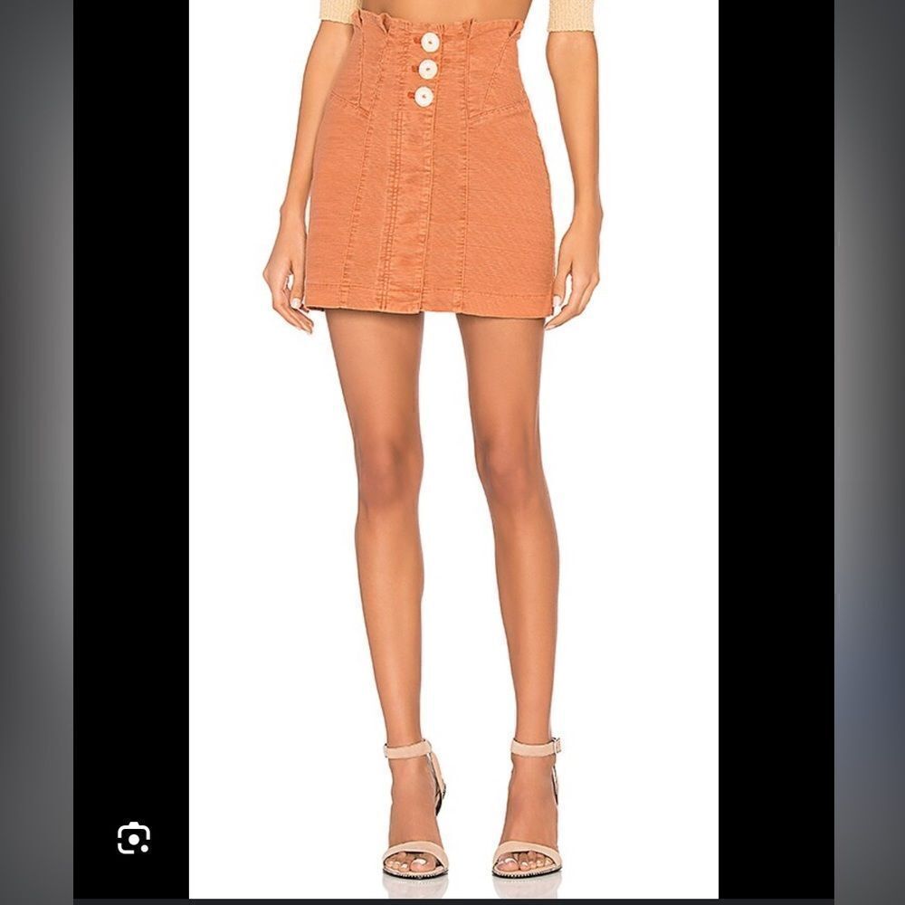Free People JUPE EVERY MINUTE EVERY HOUR Mini Skirt in Burnt orange